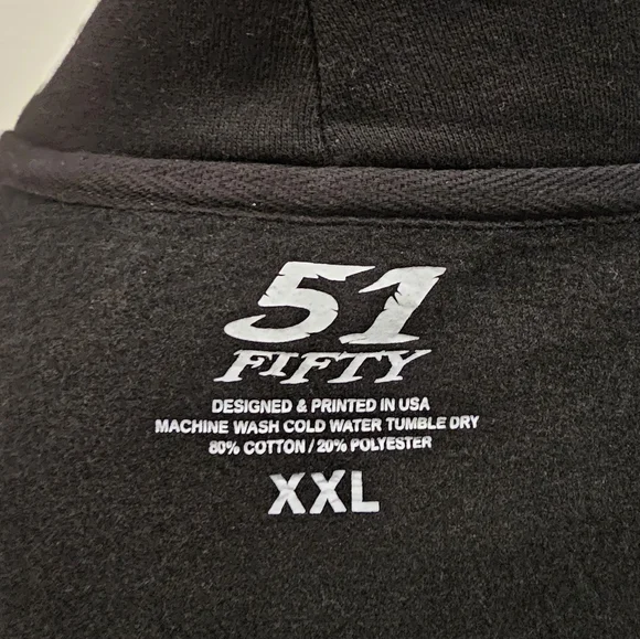 Men's Hoodie 51 Fifty Lifestyle Black XXL EUC - Picture 5 of 5